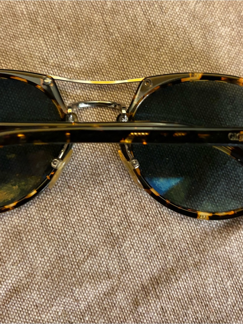 Giorgio Armani Tortoiseshell Round Sunglasses with Black Lenses - Picture 3 of 4